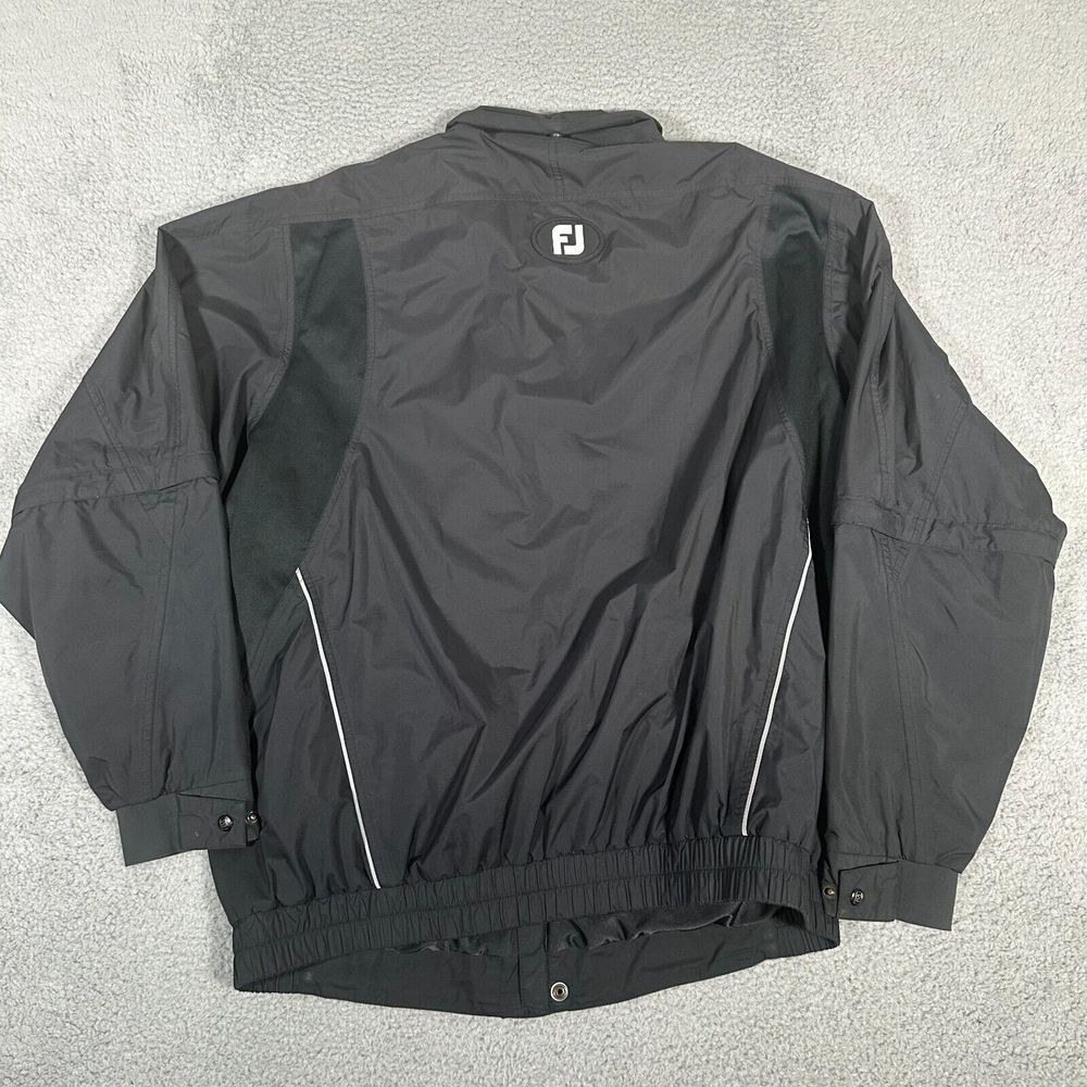 Footjoy Dryjoys Jacket Mens Size XL Black Full Zip Golf Convertible Windbreaker - Picture 10 of 13
